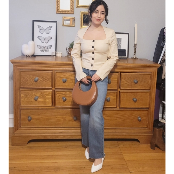 & Other Stories Beige Button Top - Picture 2 of 5